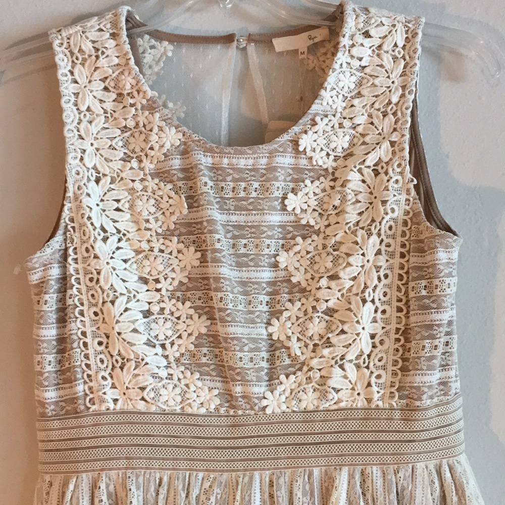 NWT Embroidered Lace Floral Fit Flare Midi Dress - Picture 2 of 8